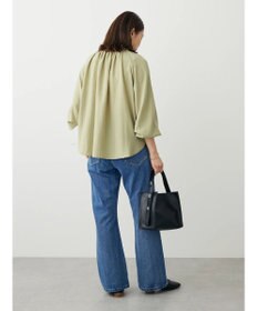 Green Parks スタンドフリルボウタイブラウス