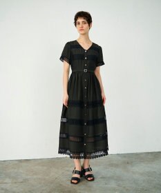 GRACE CONTINENTAL レース切替フレアワンピース