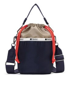 LeSportsac SM DRAWSTRING BUCKET/ディープシーベージュ/マンダリンコード