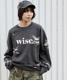 WEGO 【ユニセックス着用ITEM】ダメージジャガードニットプルオーバー