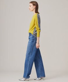 ICB 【CLASSY.1月号掲載・前後着用可能】ピュアカシミヤ バイカラーニット