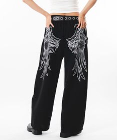 WEGO 【ユニセックス着用ITEM】ライトスウェットフェザーモチーフパンツ