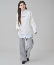 WEGO 【ユニセックス着用ITEM/SMLサイズ展開】アクセ付きワンポイントニットプルオーバー