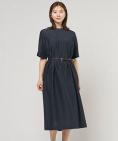 J.PRESS LADIES エアリースパンボイル ワンピース ネイビー系