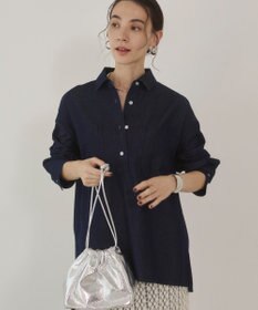 WEGO 【ANGIE VINTAGE】襟が選べる デニム プルオーバー シャツ（バンドカラー/レギュラー）