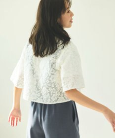 Feroux 【洗える】フラワーレース シャツ