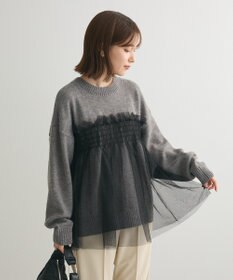 Green Parks ・ＡＮＤＳＥＡＲＣＨ　チュールレイヤードニット