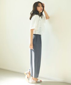 Feroux 【洗える】フラワーレース シャツ