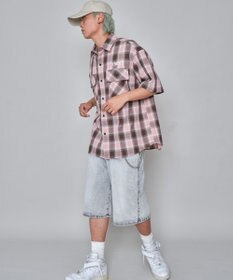 WEGO 【ユニセックス着用ITEM】チェーン付きスーパーバギーデニムショーツ