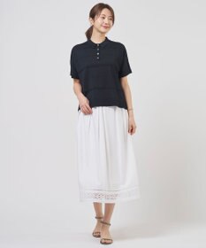 J.PRESS LADIES スパンソフトクロス刺繍 スカート