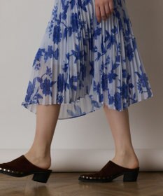 GRACE CONTINENTAL フラワープリントプリーツワンピース