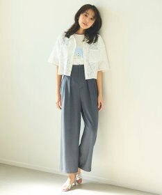 Feroux 【洗える】フラワーレース シャツ