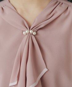 Tiaclasse L 配色パイピングボウタイブラウス