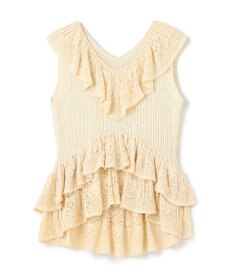 GRACE CONTINENTAL ミックスフリルニットトップ