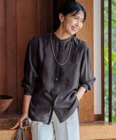 23区 L 【Oggi10月号掲載/洗える】ウールシアービエラ バンドカラー シャツ