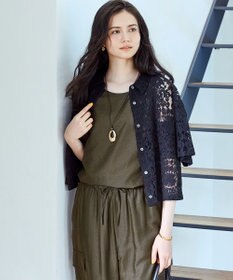 23区 【SLOW/一部店舗限定】ブライトヴィンテージクロス ノースリーブ ブラウス