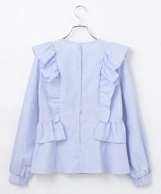 #Newans 【洗濯機可能/シワになりにくい】〈小柄さんにお勧め〉バーティカルフリルブラウス