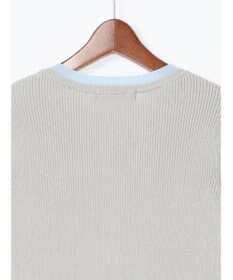Te chichi 【UVカット】ヘンリーネック5分袖配色リブニット