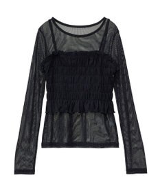 Green Parks ＳＥＴ２点　シャーリングビスチェ＋メッシュインナー