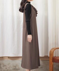 Tiaclasse 【洗える】アシメフリルVネックジャンパースカート