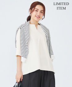 23区 L 【Lサイズ限定】ハイストレッチツイル ブラウス