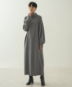 AMERICAN HOLIC バイパチバイカラーモックネックニットワンピース