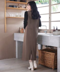 Tiaclasse 【洗える】アシメフリルVネックジャンパースカート