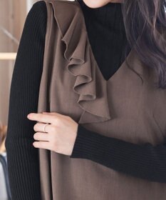 Tiaclasse 【洗える】アシメフリルVネックジャンパースカート