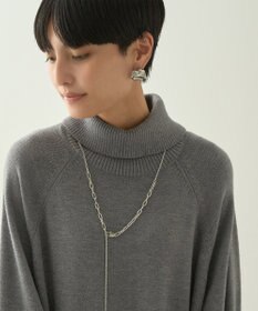 AMERICAN HOLIC バイパチバイカラーモックネックニットワンピース