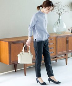 Tiaclasse L 【洗える】もっちり素材が肌触り抜群の配色ニットトップス