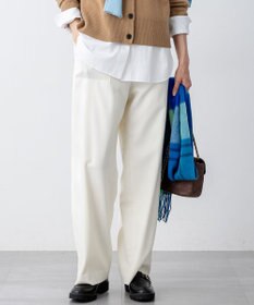 23区 【洗える】ナチュラルストレッチサキソニー ベイカー ドロスト パンツ アイボリー系