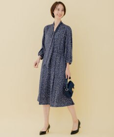 自由区 【XSサイズ～/洗える】フローイングドットプリント ワンピース