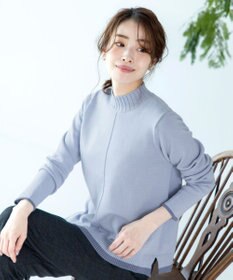 Tiaclasse L 【洗える】もっちり素材が肌触り抜群の配色ニットトップス