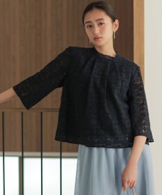 組曲 L フラワーラッセルレーススタンド襟 ブラウス