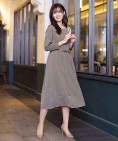 Tiaclasse 【洗える】  リボンギャザーフレアワンピース