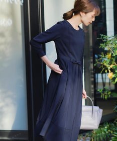 Tiaclasse 【洗える】  リボンギャザーフレアワンピース