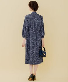 自由区 【XSサイズ～/洗える】フローイングドットプリント ワンピース