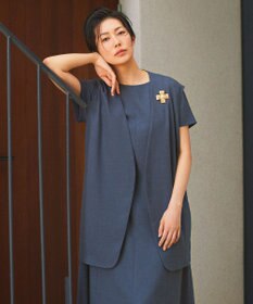 自由区 【カタログ掲載・接触冷感・UVカット・洗える】リネンミックスツィル ジレ