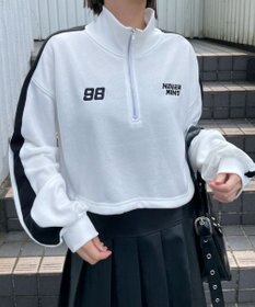 WEGO 刺繍ハーフジップショートスウェット