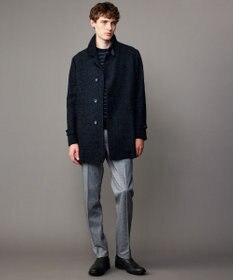 JOSEPH ABBOUD 【軽量/JAPANファブリック】アルパカヘリンボン ステンカラー コート