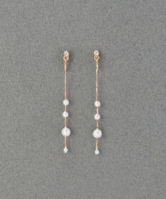 Phoebe 【金属アレルギー対応】【痛くないシリーズ】ドリッピングパールライトフィットイヤリング　シャンパンゴールド