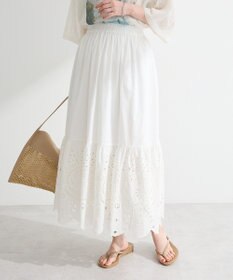 Green Parks ペチ付スカラップ刺しゅうスカート