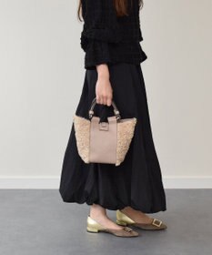 INTER-CHAUSSURES 【LORISTELLA】異素材コンビハンドバッグ