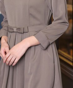 Tiaclasse 【洗える】  リボンギャザーフレアワンピース