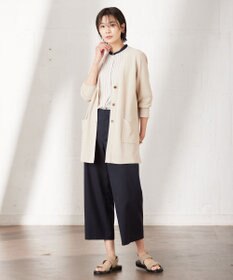 J.PRESS LADIES 【洗える】 バックサテンランダムストライプ バンドカラー ブラウス