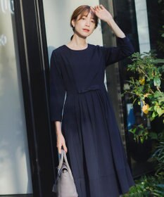 Tiaclasse 【洗える】  リボンギャザーフレアワンピース