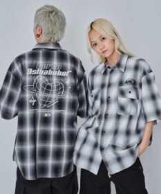WEGO 【ユニセックス着用ITEM】グラフィックオンブレチェックシャツ（SS）
