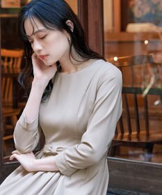 Tiaclasse 【洗える】  リボンギャザーフレアワンピース