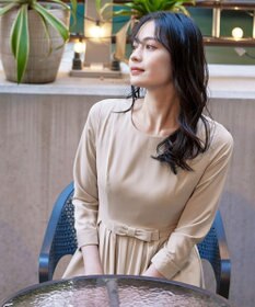 Tiaclasse 【洗える】  リボンギャザーフレアワンピース