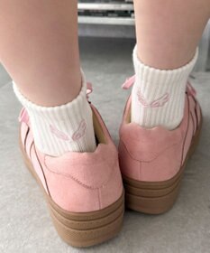 WEGO バック刺繍アンクルパイルソックス